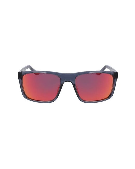 Nike Fire 58mm Polarized Rectangular Sunglasses in Dark Grey/Polar Flash at