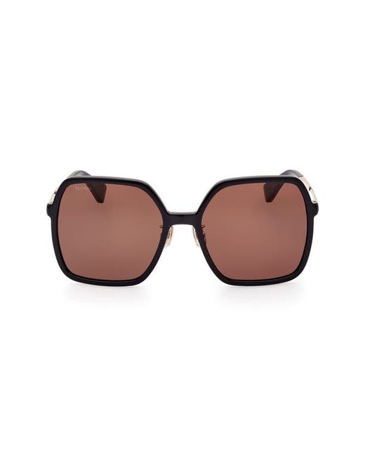 Max Mara 59mm Square Sunglasses in Shiny Black at