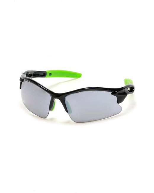 Skechers 62mm Oversize Shield Sunglasses in Shiny Smoke Mirror at