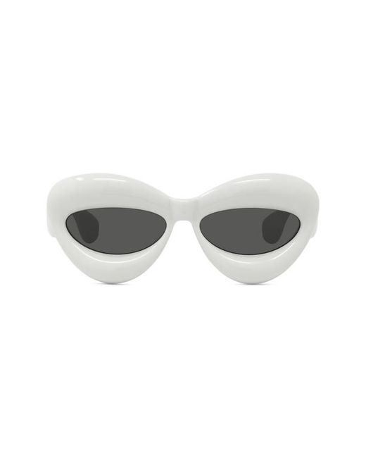 Loewe Injected 55mm Cat Eye Sunglasses in Grey Smoke at