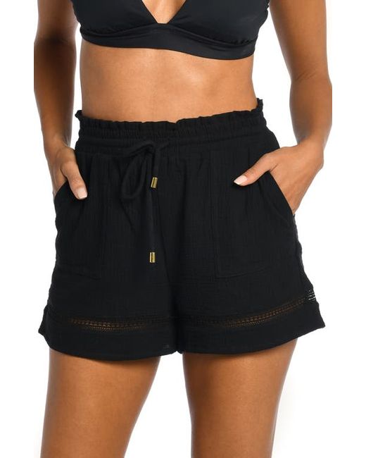 La Blanca Beach Cotton Cover-Up Shorts in at