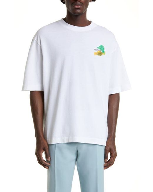 Off-White Brush Arrow Oversize Cotton Graphic Tee in at