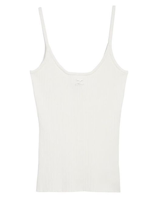 Courrèges Logo Rib Tank Top in at