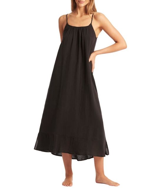 Sea Level Sunset Cotton Cover-Up Sundress in at