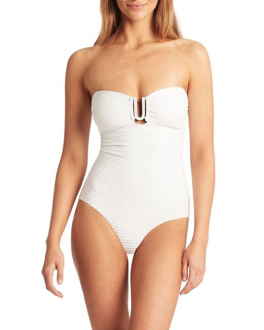 Sea Level U-Bar Bandeau One-Piece Swimsuit in at