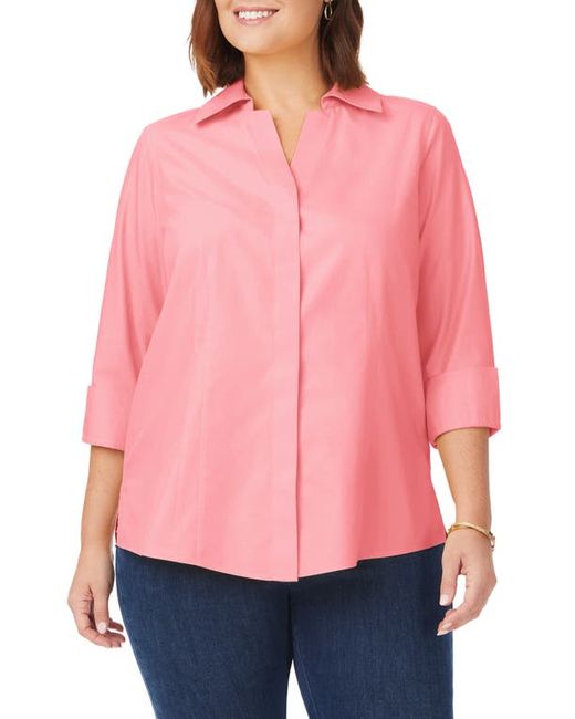 Foxcroft Taylor Three-Quarter Sleeve Non-Iron Cotton Shirt in at
