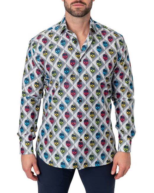 Maceoo Fibonacci Regular Fit Alienskull Button-Up Shirt at