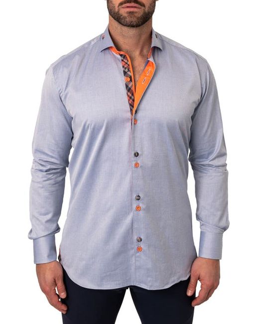 Maceoo Einstein Blueberry Contemporary Fit Button-Up Shirt at