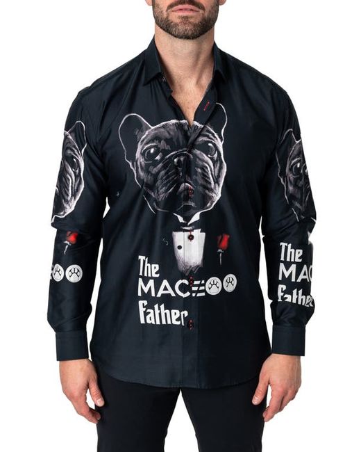 Maceoo Fibonacci Dogfather Cotton Button-Up Shirt in at