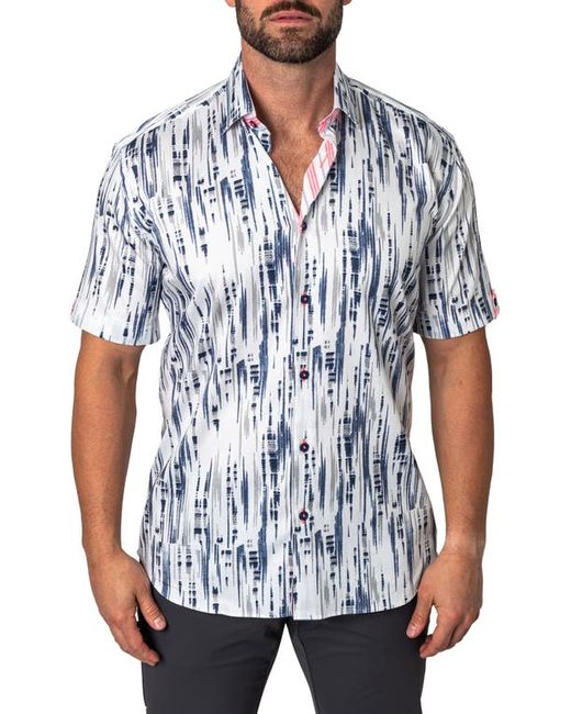 Maceoo Galileo Dripping Short Sleeve Button-Up Shirt at