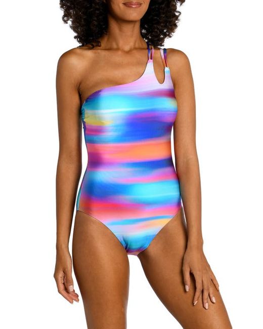 La Blanca Sunset Strappy One-Shoulder One-Piece Swimsuit in at