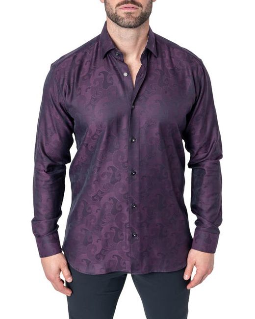 Maceoo Fibonacci Jacquard Contemporary Fit Button-Up Shirt in at