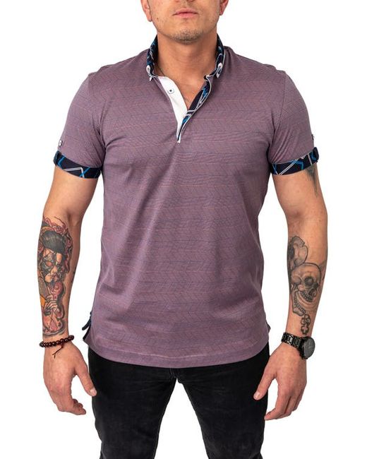 Maceoo Mozartlinemulti Short Sleeve Cotton Polo in at