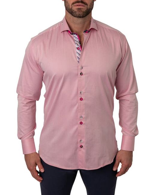 Maceoo Einstein Raspberry Contemporary Fit Button-Up Shirt at