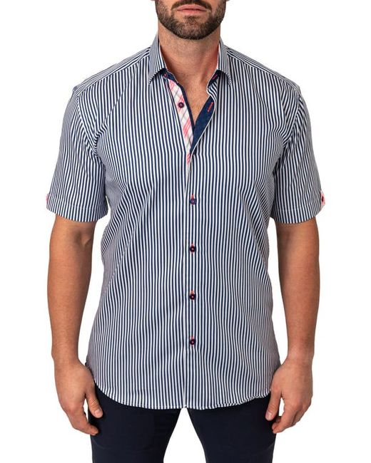 Maceoo Galileo Nautical Short Sleeve Button-Up Shirt at