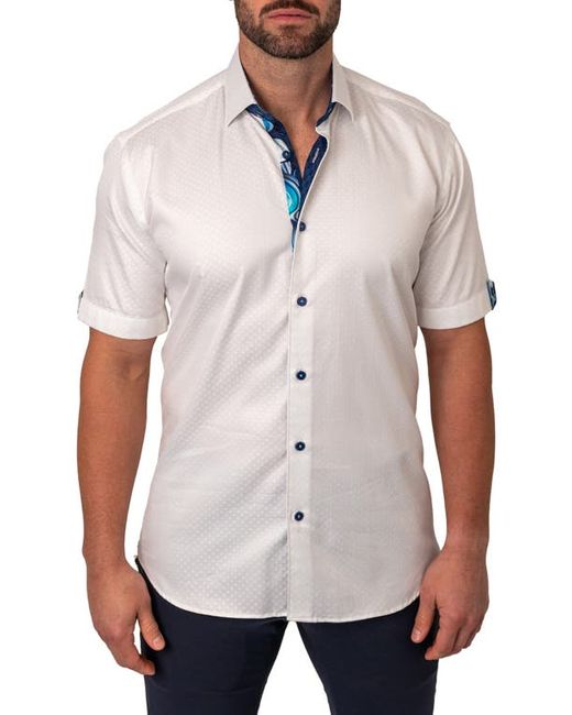 Maceoo Galileo Baseball Short Sleeve Button-Up Shirt at