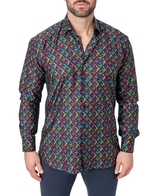 Maceoo Fibonacci Regular Fit Skullvoid Button-Up Shirt at