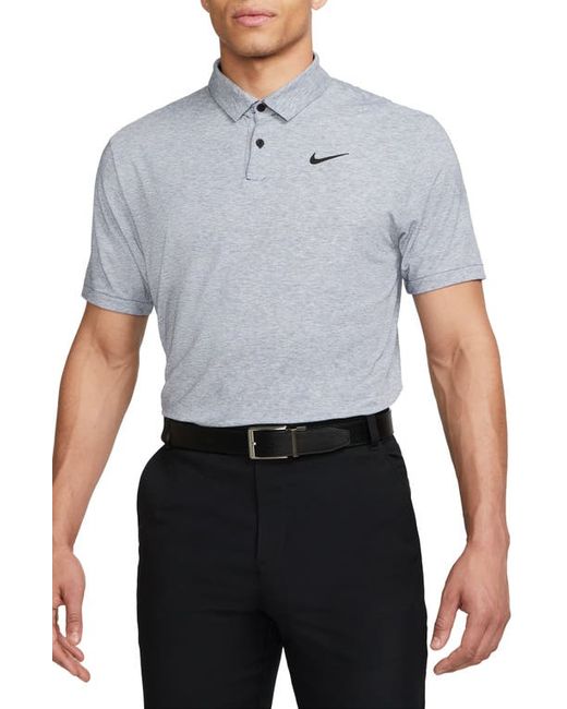 Nike Golf Dri-FIT Heathered Golf Polo in Midnight Navy/White at