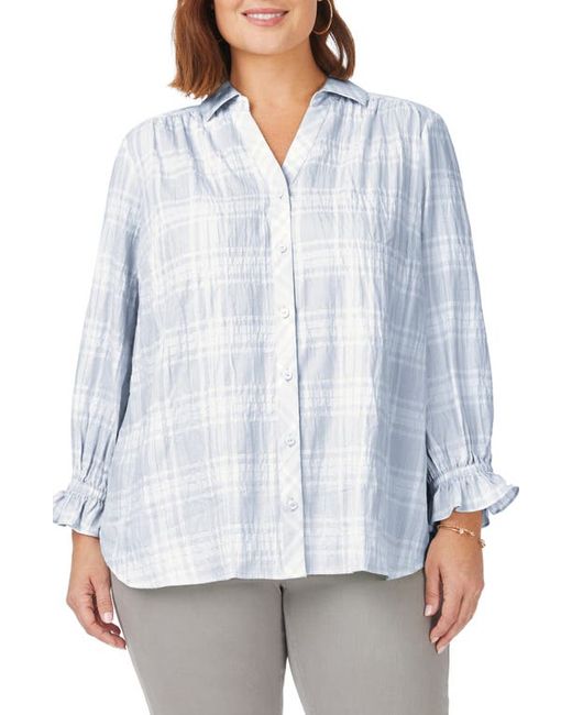 Foxcroft Caspian Plaid Button-Up Shirt in at