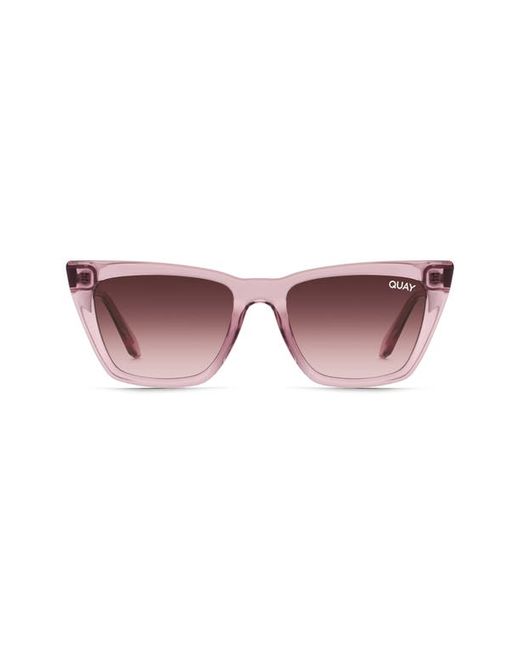 Quay Australia Call The Shots 48mm Gradient Cat Eye Sunglasses in Berry/Brown at