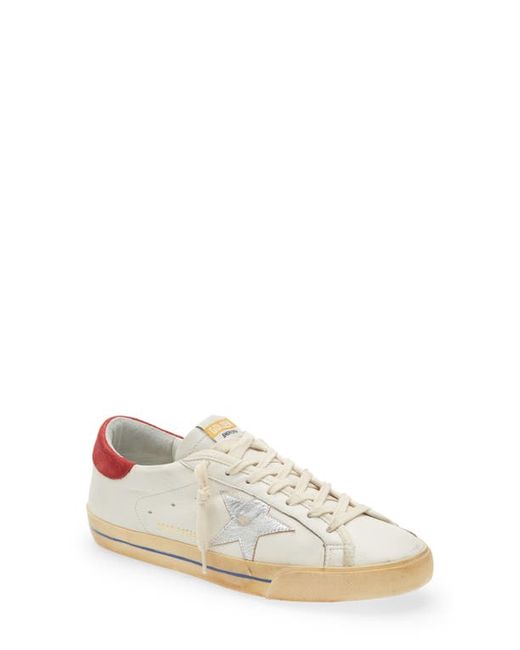 Golden Goose Super-Star Low Top Sneaker in White/Red at
