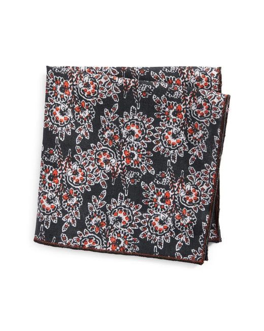 Clifton Wilson Print Linen Pocket Square in at