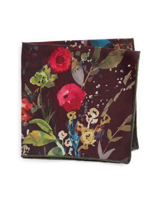 Clifton Wilson Print Silk Pocket Square in at