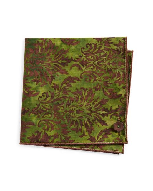 Clifton Wilson Print Cotton Pocket Square in at