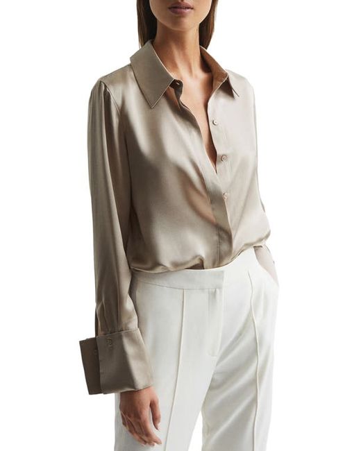 Reiss Haley Silk Button-Up Shirt in at