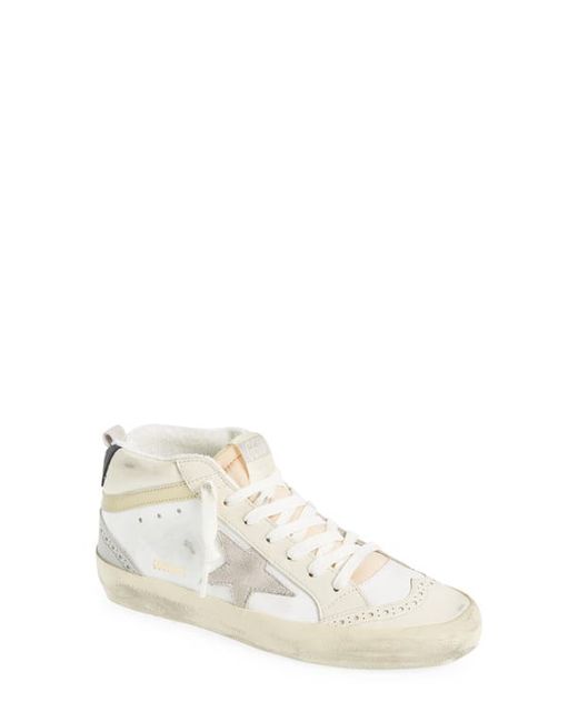 Golden Goose Midstar Sneaker in White/Ivory/Lilac/Grey at