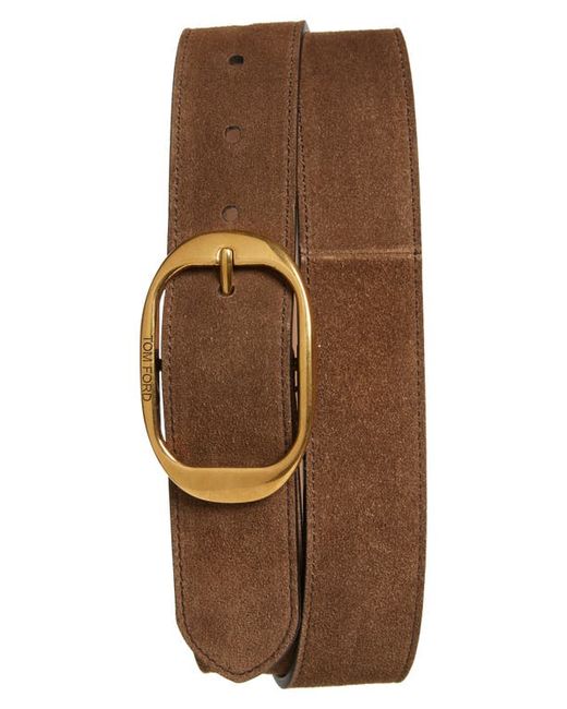 Tom Ford Oval Buckle Suede Belt in at