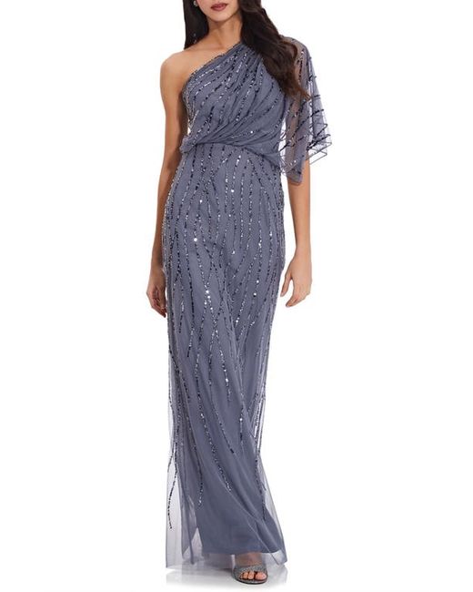 Adrianna Papell Beaded One-Shoulder Gown in at