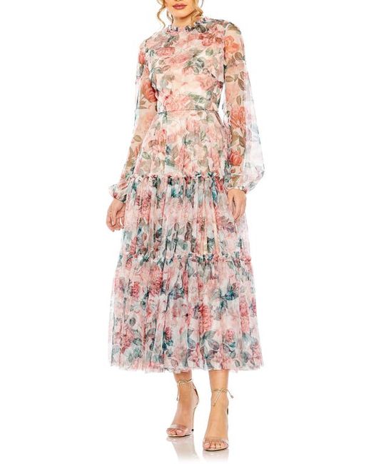 Mac Duggal Floral Long Sleeve Cocktail Dress in at