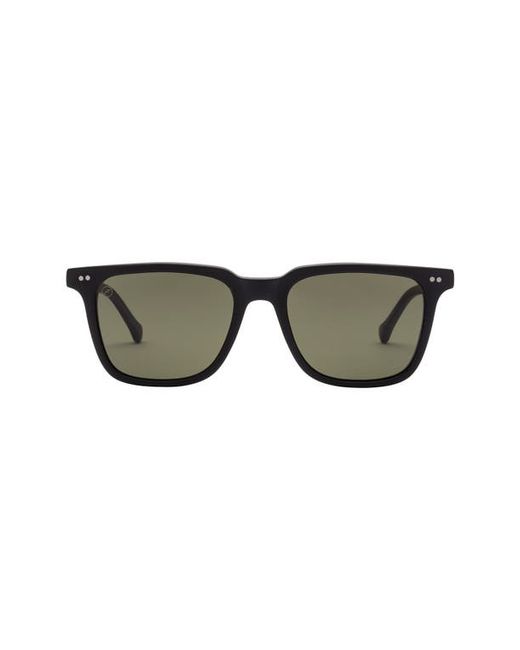 Electric Birch 53mm Polarized Square Sunglasses in Matte Black/Grey Polar at