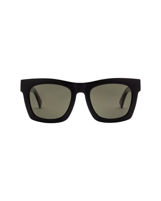 Electric Crasher 49mm Polarized Rectangle Sunglasses in Gloss Black/Grey Polar at