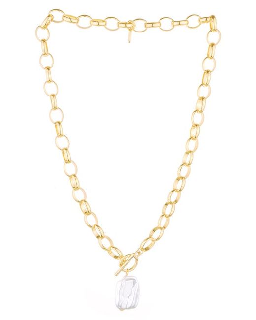 Ettika Imitation Pearl Pendant Necklace in at