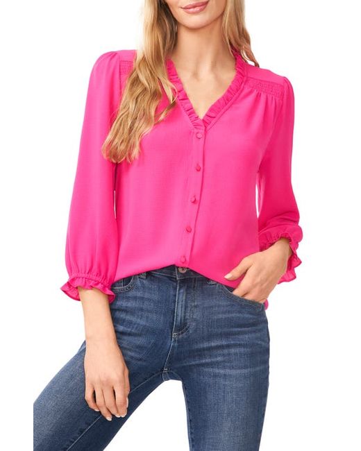 Cece Ruffle V-Neck Blouse in at