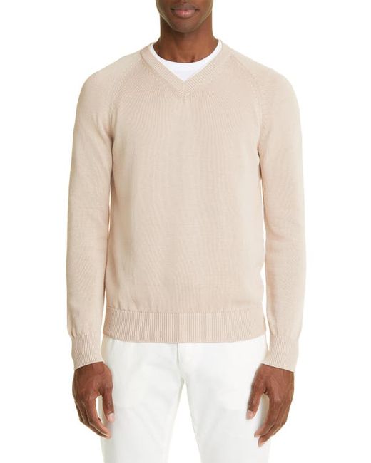 Eleventy V-Neck Cotton Sweater in at