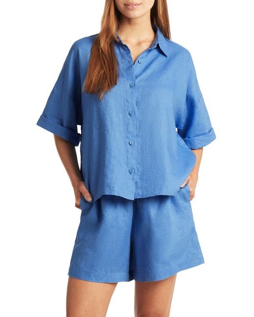 Sea Level Tidal Boardwalk Linen Cover-Up Shorts in at