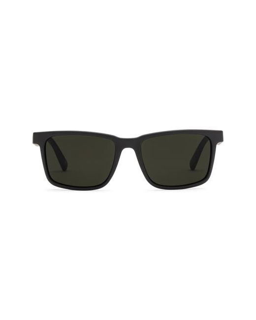 Electric Satellite 45mm Polarized Small Square Sunglasses in Matte Black/Grey Polar at