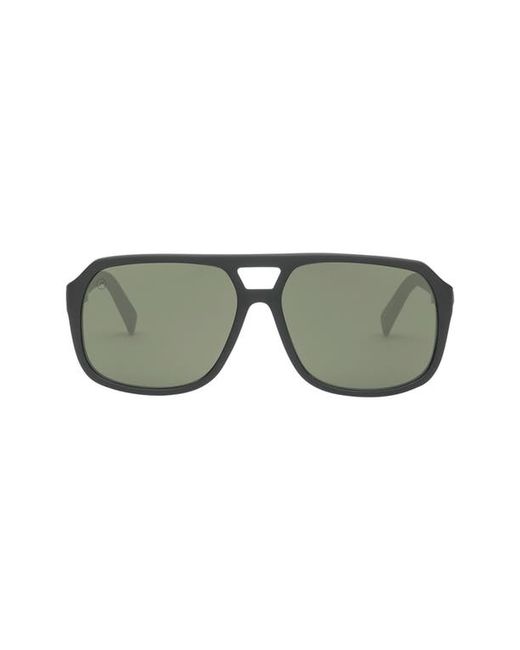 Electric Dude 48mm Small Polarized Aviator Sunglasses in Matte Black/Grey Polar at