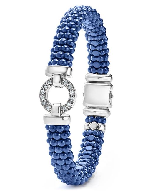 Lagos Caviar Diamond Ceramic Rope Bracelet in at