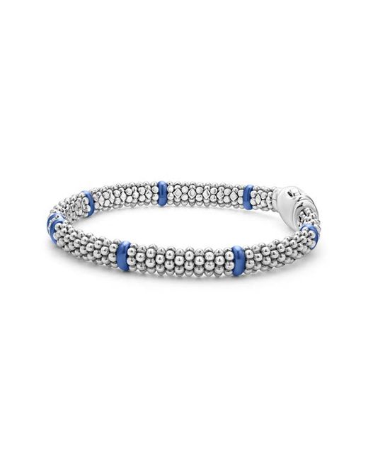 Lagos Caviar Diamond Ceramic Station Rope Bracelet in at