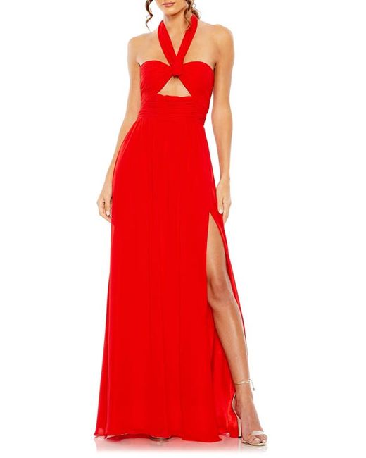 Mac Duggal Ruched Halter Neck Gown in at