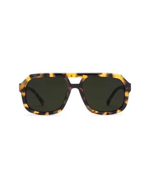 Electric Augusta 57mm Polarized Square Aviator Sunglasses in Gloss Spotted Tort/Grey Polar at