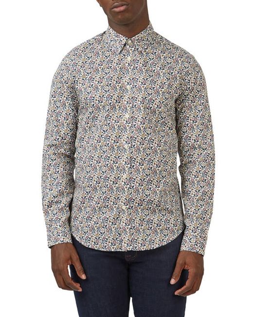 Ben Sherman Floral Cotton Button-Down Shirt in at