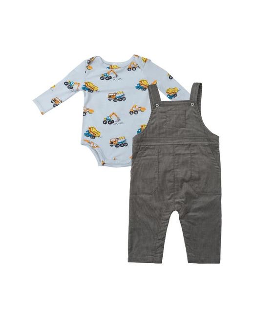 Angel Dear Construction Print Bodysuit Corduroy Overalls Set in at