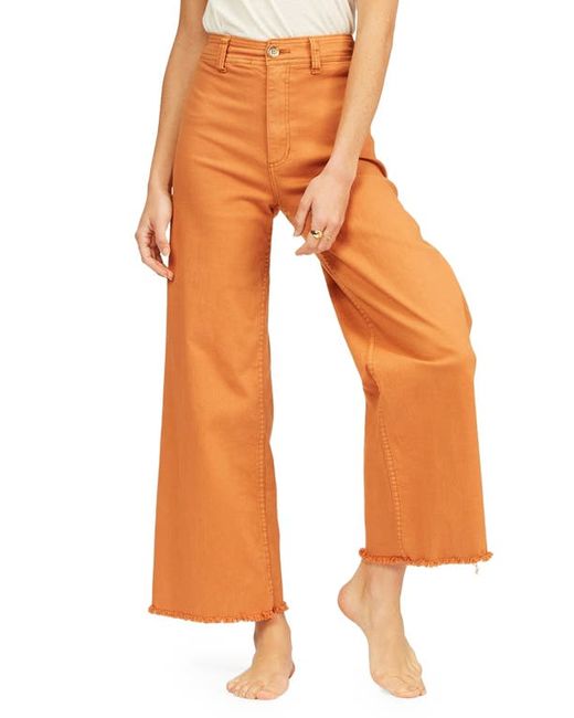 Billabong Free Fall Stretch Cotton Crop Wide Leg Pants in at