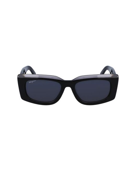 Salvatore Ferragamo 54mm Rectangular Sunglasses in Dark Grey/Grey at