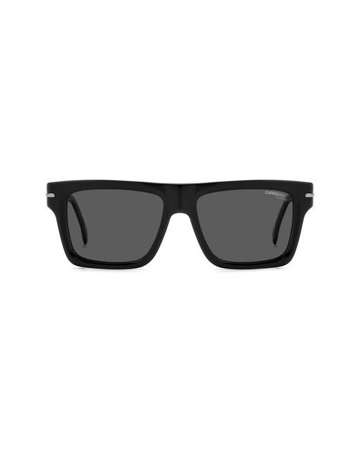 Carrera 54mm Polarized Rectangular Sunglasses in Black Polar at